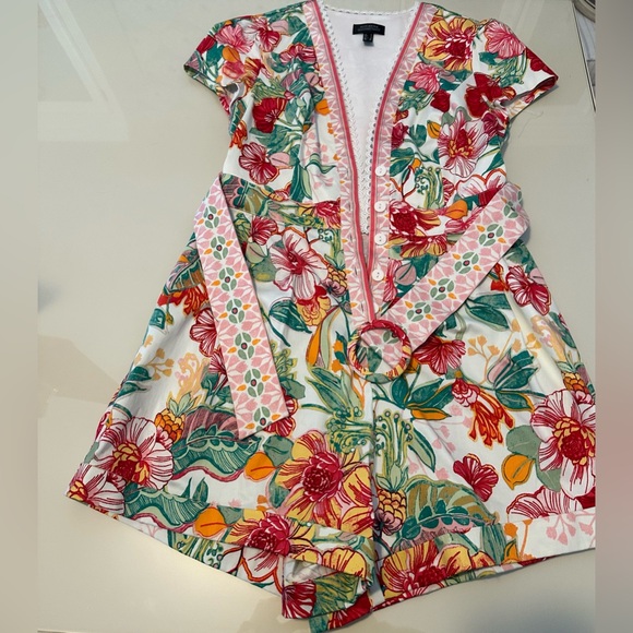 Adrianna Papell Floral-Print Belted Romper - Picture 5 of 8